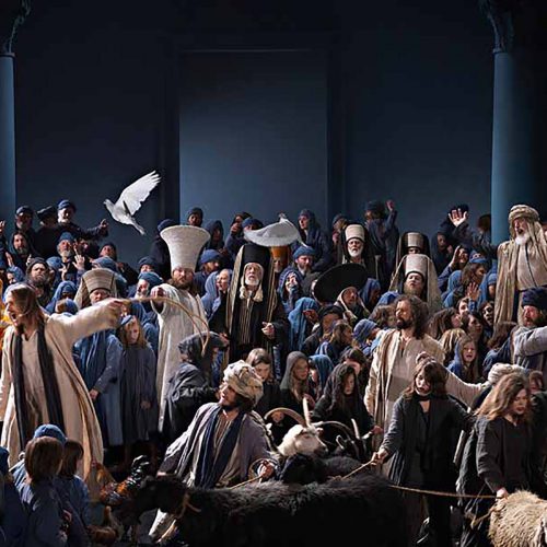 En scene fra pasjonsspill i Oberammergau