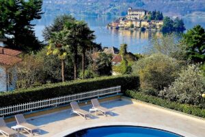 Utsikt fra vårt hotell i Orta, Piemonte