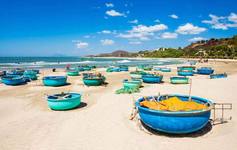 Mui Ne, fiskebåter, Vietnam